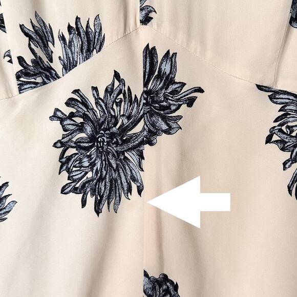 Nordstrom Collection Silk Floral A-line Ivory Sleeveless Cocktail Dress Size 8 - Picture 12 of 12